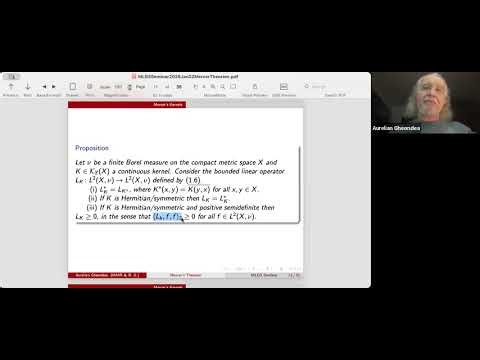 Aurelian Gheondea: Mercer's Theorem. An Operator Theorist's Perspective.