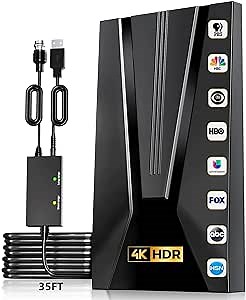 2022 [Model] Digital HD TV Antenna Amplified 400 Miles Range - Indoor & Outdoor Antenna Support 360° Reception 4K 1080P for All Smart & Old TV with Smart Amplifier Signal Booster - 35FT Coaxial Cable