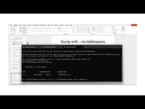 mysqldump for database backup with different option single transaction no tablespaces no gtid