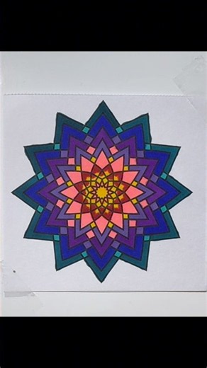 🎨 Relaxing Star Mandala ASMR Coloring | Soft Marker Sounds for Calm