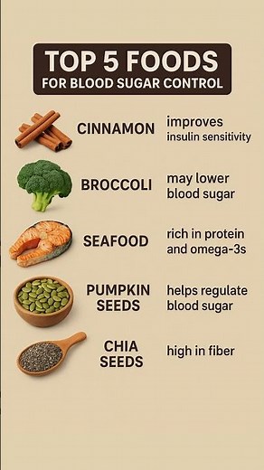 Top 5 Foods For Blood Sugar Control #healthylifestyle #healthyeating