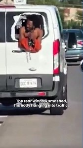Shirtless & Shackled: Inmate Begs Drivers from Speeding Van - A prisoner broke a rear window of a corrections transport van and was filmed hanging out the back on I-40, shouting for help. After roughly 2 minutes officers exited the highway, called for support, and secured the inmate | Totally Exposed