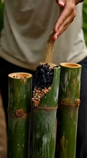 Make a Bamboo Water Filter in the Jungle - 24s Survival Skill! 💧🎋 #bushcraft #survival #waterfilter