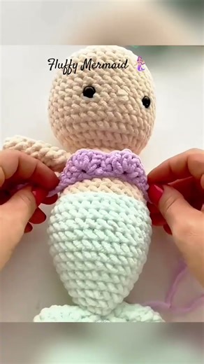 Fluffy Mermaid Amigurumi Crochet Pattern 🧜‍♀️#tutorialamigurumicompleto #mermaid