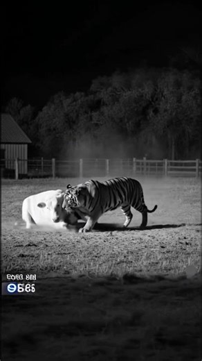 CCTV Shows Aftermath of Tiger–Cow Encounter at US Ranch — Shocking Night Footage! #cctvfootage #asmr