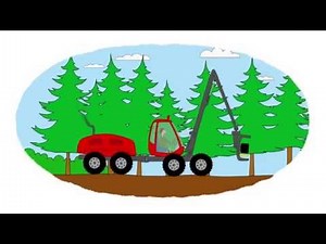 Das Zeichentrick-Malbuch - Traktoren, die im Wald arbeiten