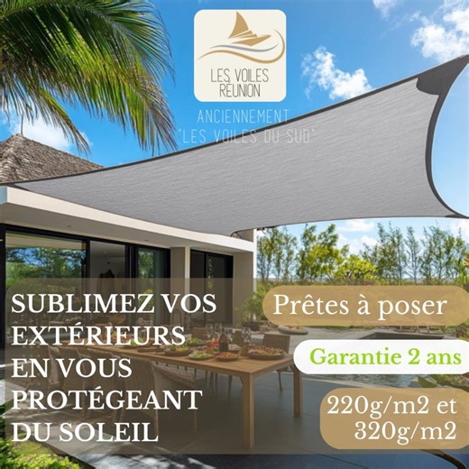 🌞 Vous les adorez, en 220g/m² ou 320g/m², en Gris ou en Sable… nos voiles d'ombrage sont disponibles chez Fermes & Jardins ! Retrouvez nos modèles directement dans vos magasins partenaires : ✅ Fermes & Jardins – Le Tampon 400 📞 0262 32 35 35 ✅ Fermes & Jardins – Saint-Louis (ZAC Bel Air) 📞 0262 26 21 20 ✅ Fermes & Jardins – Saint-André 📞 0262 58 02 29 🎉 Repartez avec votre voile parmi celles en stock ou commandez la taille qui vous convient auprès d’un conseiller. C’est simple, rapide… et l