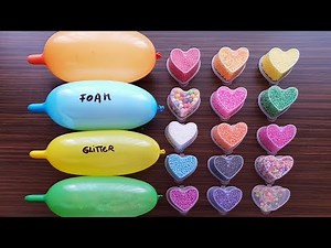 Making Slime With Funny Balloons and Foam Beads
