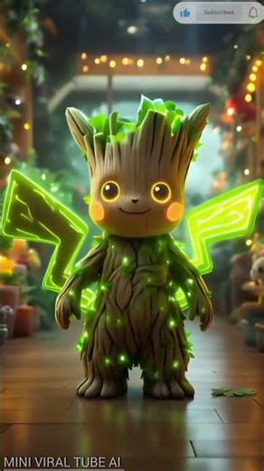 Groot ⚡ Pikachu AI Fusion | Ultimate Marvel x Pokémon Crossover 🤯🔥#shorts #aifusion#subscribe#aiart