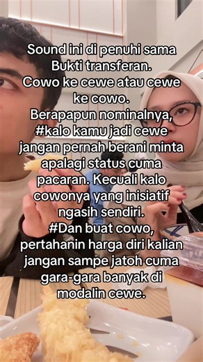 Salah satu alasan kenapa harus setara. Hubungan yang apa apanya 'saling' gaakan mungkin salah satunya ngerasa di rugikan. #fyp #couple #trend