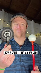 Changing a Hook Style Cane Tip Demo #OrientationAndMobility #whitecane #howitworks #canetips | Blind on the Move