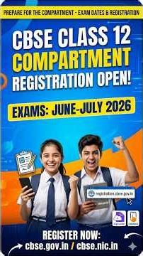 CBSE COMPARTMENT exam class 12 Board 2026 form apply when last date