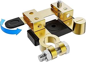 Battery Disconnect Switch, Top Post Knife Blade Master Switch, Battery Cut Off Switch 12v 24v 250/750 Amps, Knife Blade Isolator Power Cutoff for Car, Truck, Boat (Negative, Horizontal)