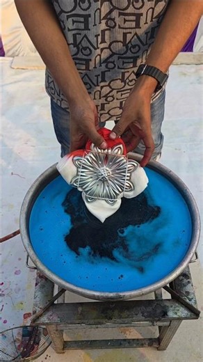 Red & Blue Tie-Dye Scarf Tutorial: Easy DIY for Beginners #youtubeshorts