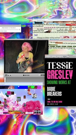 Babie Club on Instagram: "Babíe is w0nderfúllie delíghted 2 intr0duce u 2 thee works of @tessgres ☆🪽🎀💻 expl0ring thémes like femininity, class, capitalism and queerness thru m0dern desígn languäges + digi cúlture + înteractive modalìties ~ Theìr w0rks,, inclüding;; ⋆✰⋆ 𝐋𝐄𝐃𝐓𝐘𝐏𝐄 ⋆✰⋆ 𝐡𝟏_𝟏𝐦_𝐝𝟎𝐥𝐥𝐲!, and ⋆✰⋆ 𝐠.𝐮𝐫𝐥 cán be s33n as part 0f the Visúal Pr0gramming curáted by @bootlegcomics + @sun_chome at 𝗕𝗔𝗕𝗜𝗘 𝗕𝗥𝗘𝗔𝗞𝗘𝗥𝗦 .˚🔫👙𓍢˖˚ ▶• ılıılıılılılııılıılı 🎧 ✩࿐⋆* 𝘞𝘰𝘳𝘬