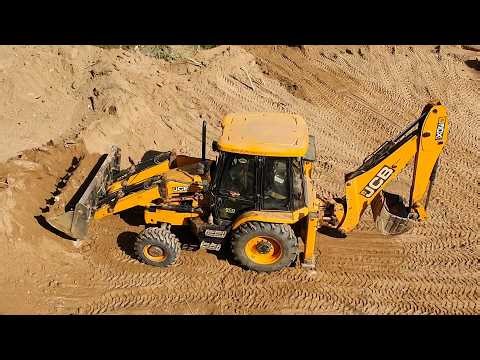 JCB Backhoe Loader - Hilly Road Construction - JCB Cutting Hilly Road - Dozer Video 16