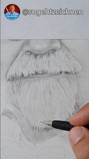 Hellen Bart zeichnen für Anfänger, realistisch einfach und schnell