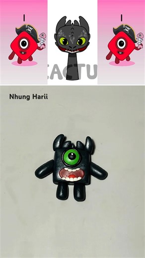 I made Sprunki Numberblocks 1 + Toothless #sprunki #numberblocks #clay