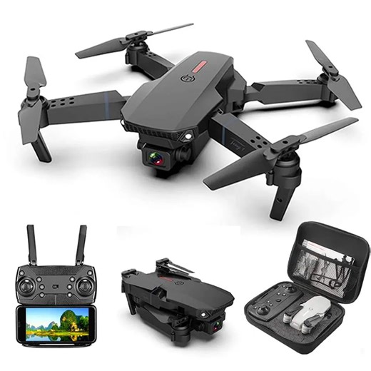 E88 Drone with Dual Pro 4K HD Camera Wide-Angle Remote Control 3km Video Indoor Hover Foldable Quadcopter Drones
