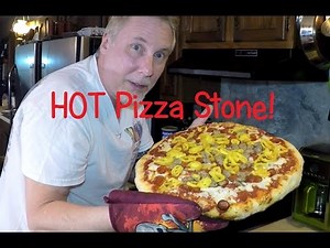 Big Homemade Pizza Baked on a Stone
