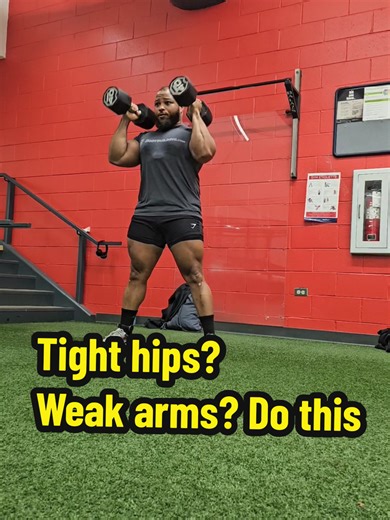 Dumbbell power cleans will loosen up tight muscles, fire your hamstrings, get your hips moving the way they’re supposed to, and build strong, powerful arms. This is power mobility strength in one movement. Move fast. Stay controlled. #DumbbellPowerCleans #ExplosiveTraining #HipPower #HamstringTraining #AthleticStrength
