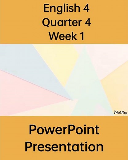 English 4 Matatag Curriculum PowerPoint Presentation Quarter 4 Week 1 #grade4matatag #grade4 #ppt