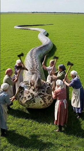 Grandmas Cut Open Giant Python, Dinosaur Comes Out! #animals #animalintelligence #shorts #wildlife