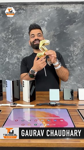 3.2M views · 6.7K reactions | The entire new lineup of Samsung is here...Contains real gold inside  #SamsungUnpacked #TGFamily    | Technical Guruji | Facebook