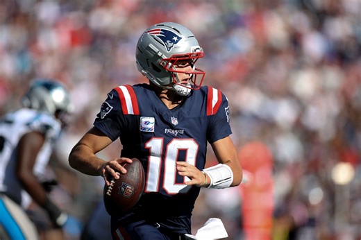 Cam Newton has 2-word reaction on Drake Maye using his iconic "Superman" celebration after scoring TD during Patriots' dominating win vs. Panthers