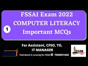 Computer Literacy For FSSAI Exam 2021 | In Hindi & English