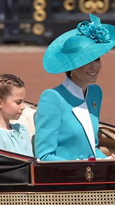 The Princess of Wales and Princess Charlotte in their matching aquamarine outfits at today's Trooping The Colour ❤️ | Kate Middleton