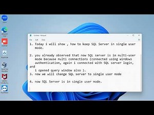SQL SERVER IN SINGLE-USER MODE