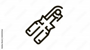 expander heavy grip Icon Animation. black expander heavy grip animated icon on white background