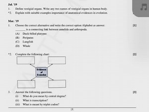 July 2019Define vestigial organs. Write any two names of vesti... | Filo
