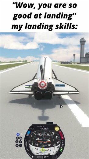 My Space Shuttle Landing Skills.. #ksp #kerbalspaceprogram #shorts