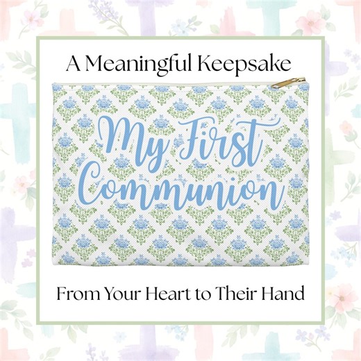 My First Communion Zipper Pouch | Chinoiserie Rosary Case, Keepsake - Etsy