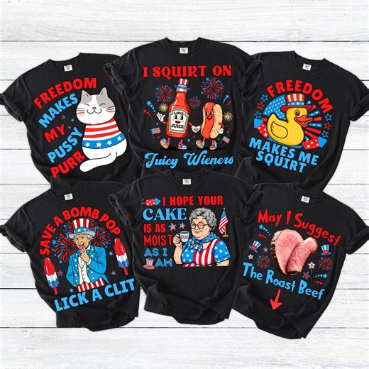 Inappropriate Shirts for Women Raunchy 4th of July Patriotic Shirt Adult Humor Funny Gag Gift Independence Day BBQ Dirty Tshirt Exchange - Etsy