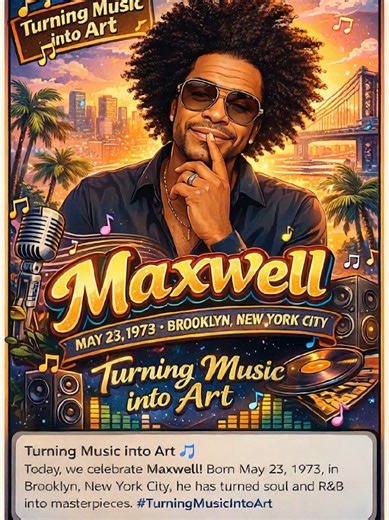 Turning Music into Art 🎶✨ Today’s spotlight is Maxwell — a true soul icon who transformed R&B into timeless art. From Brooklyn to the world, his sound is smooth, intentional, and unforgettable. #TurningMusicIntoArt #Maxwell #NeoSoul #RnBMusic #SoulfulVibes