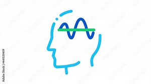 Nervous System of Head Biohacking animated icon on white background