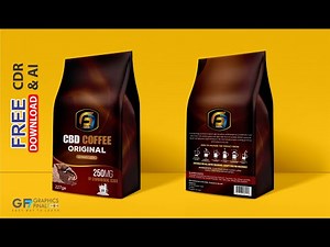 how to create CBD COFFEE bag packaging Design in CorelDraw | Coffee pouch design free download cdr