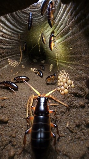 POV: Tiny Camera on an Earwig Exploring Its Underground Nest