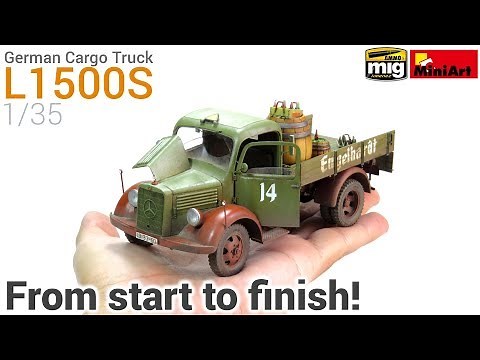 How to Build, Paint and Weather a realistic Scale Model! MiniArt's 1/35 German Cargo Truck L1500S