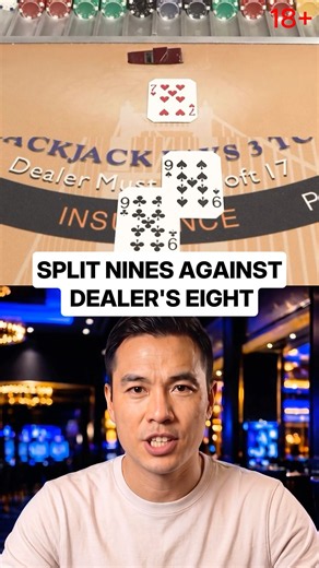 Blackjack strategy refines splitting nines based on #blackjack #blackjackstrategy #casinogames