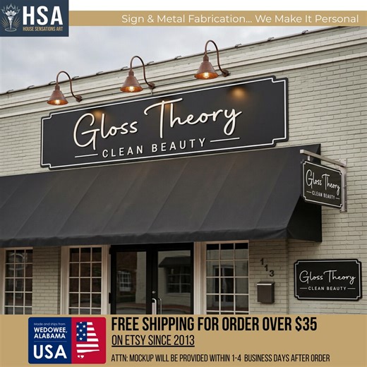 Custom Business Sign – UV Printed Aluminum Composite Logo Storefront Sign - Etsy