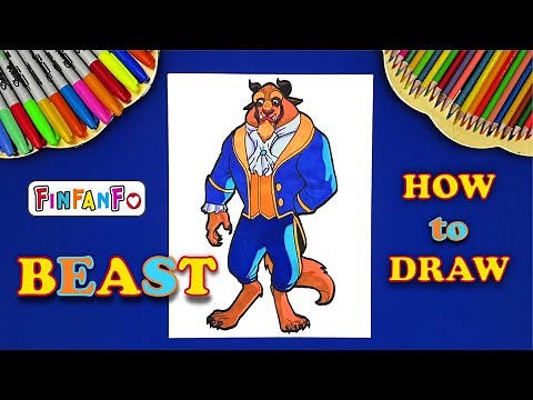 How to draw the Beast I Beauty and the Beast drawing I Draw Disney characters