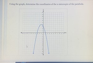 Using the graph, determine the coordinates of the x-intercepts ... | Filo