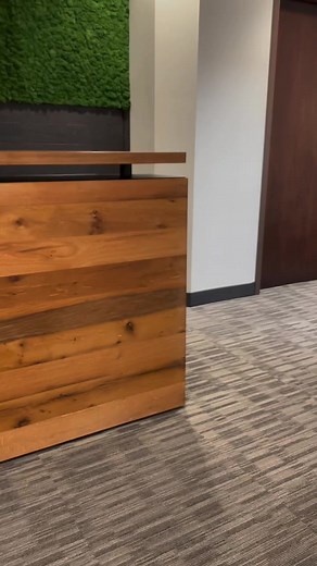 6K views · 92 reactions | Custom wood and metal reception desk we just completed for some great clients! | Iron Timbers | Facebook