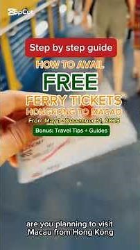 Step by step guide on how to avail free ferry tickets fr hongkong to macau plus travel advice & tips
