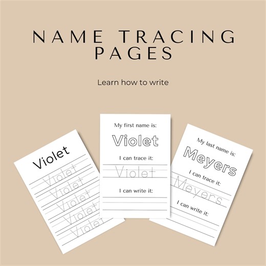 Editable Name Tracing Pages | Handwriting Practice (digital Download) - Etsy Australia