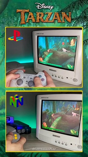 TARZAN (PS1 vs N64) 🔥 #disneytarzan #nintendo64 #playstation #ps1 #n64 #retrogaming